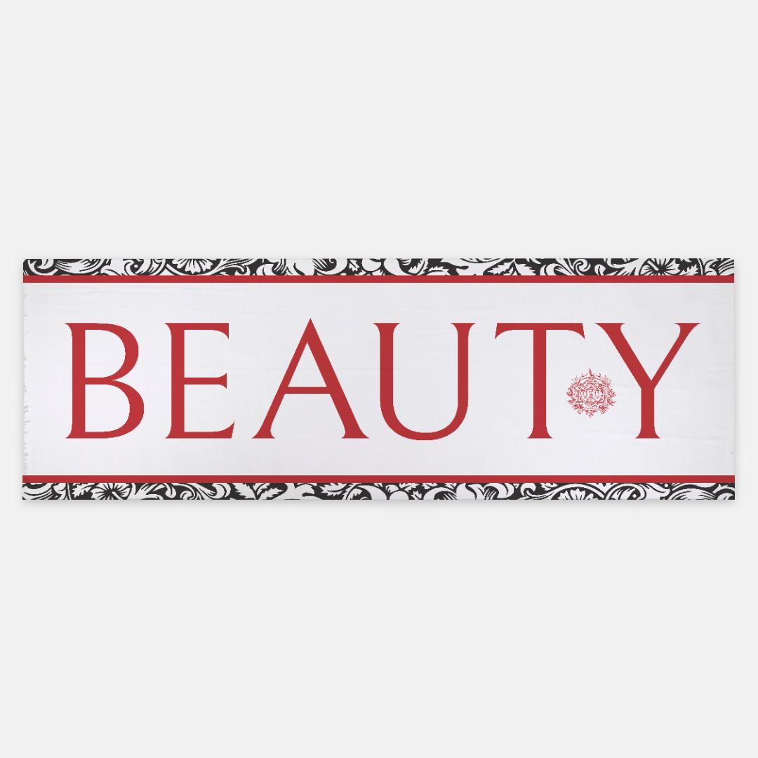 Beauty Scarf Black White Red
