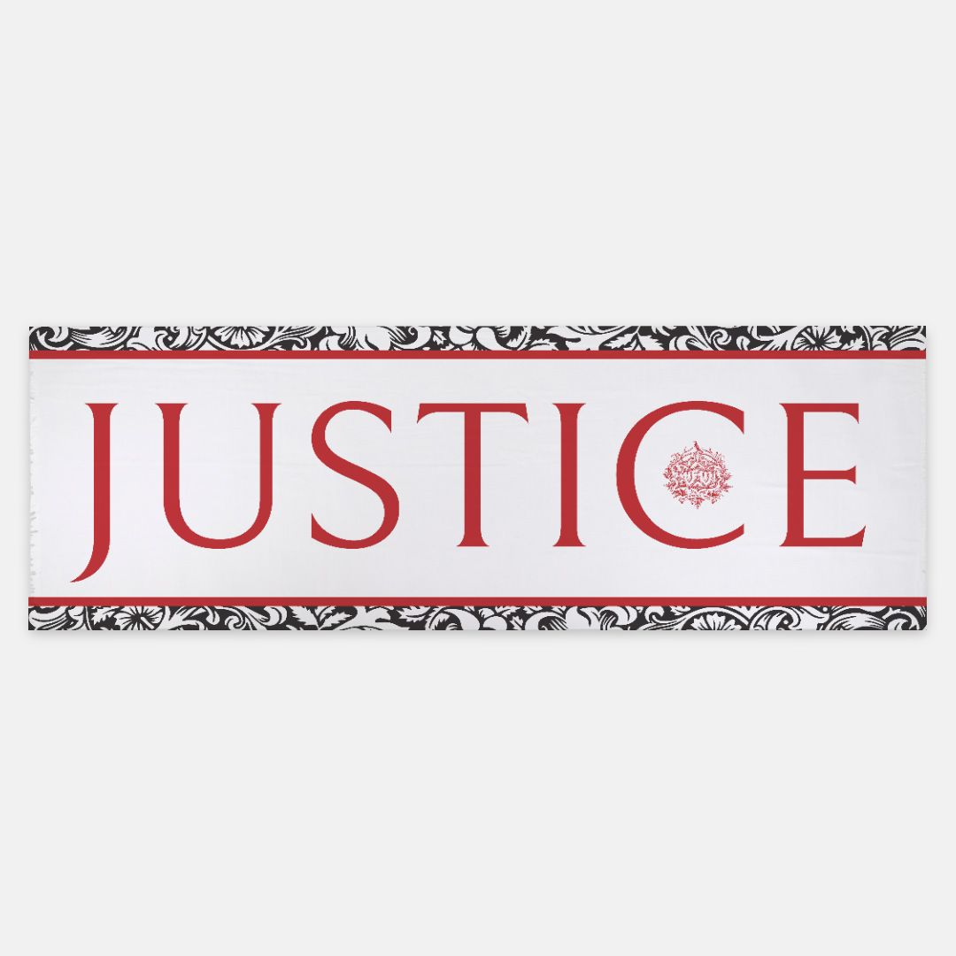 Justice Scarf Black White Red