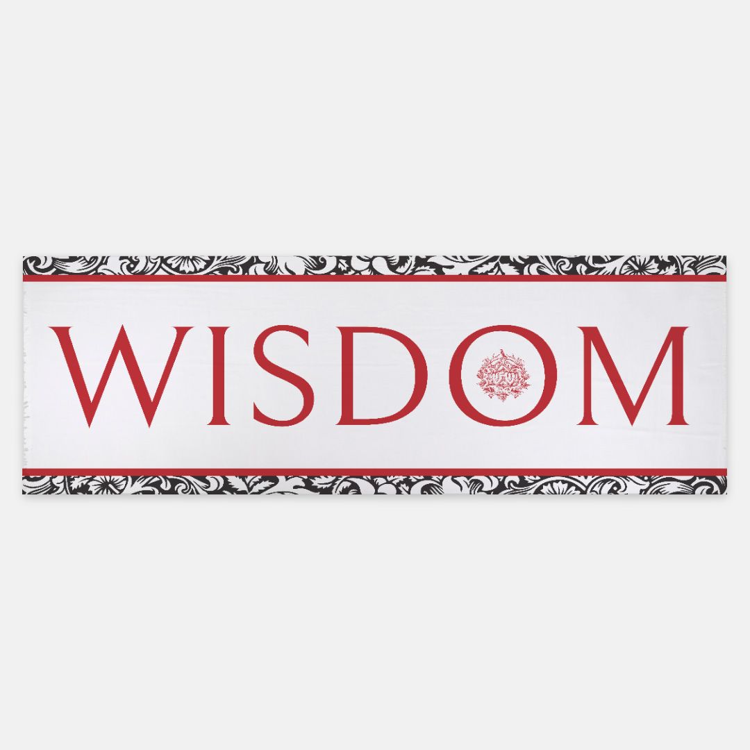 Wisdom Scarf Black White Red