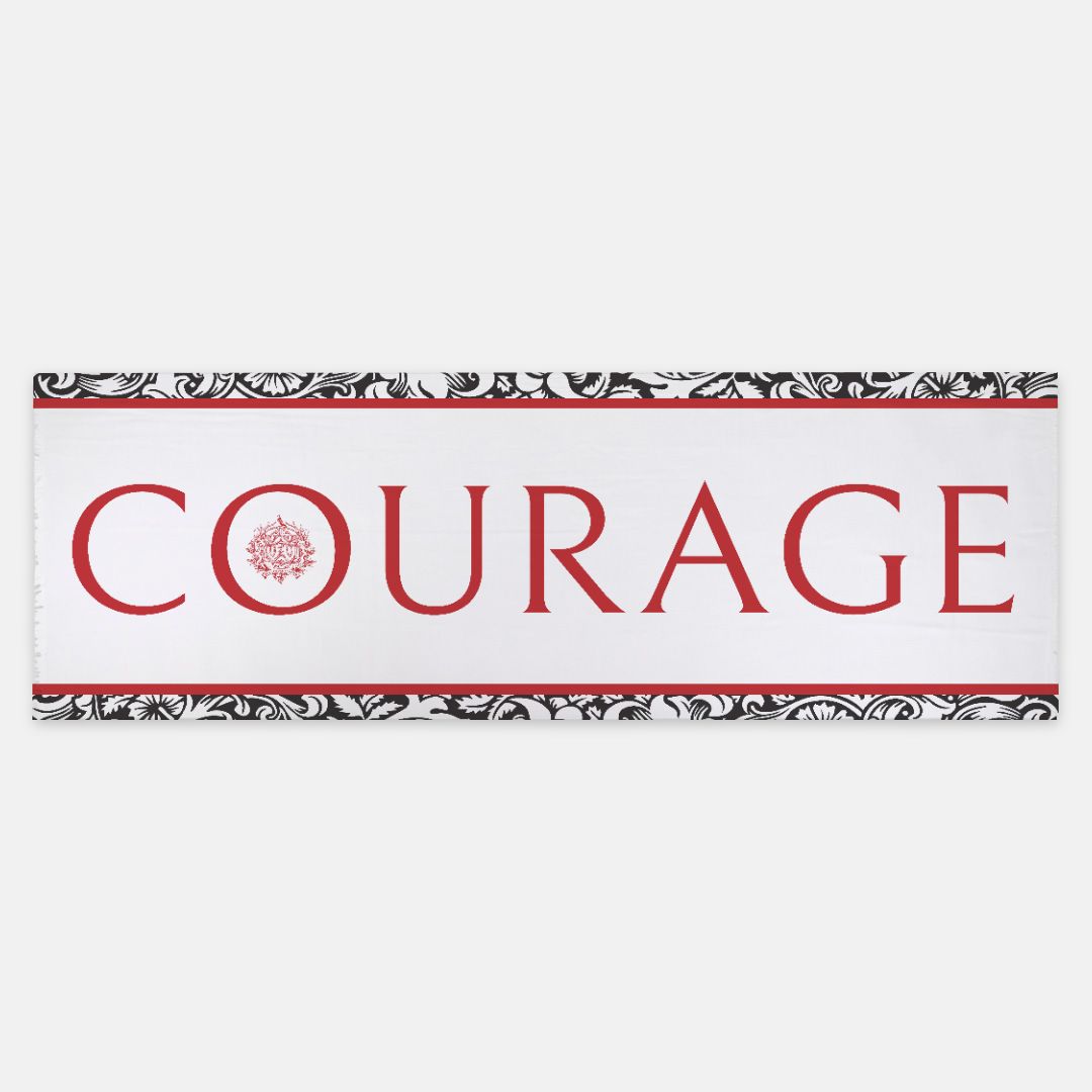 Courage Scarf Black White Red